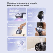 Electric Massage Brush - 1 Pc, 3 X 1.2ml Hair Oil Bottles, Multi-function Scalp Massage Comb, Can Hold Hair Oils